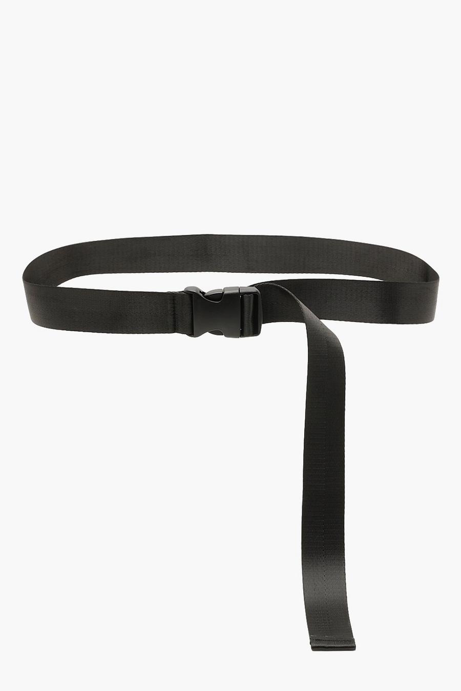 Black Longline Buckle Tape Belt image number 1