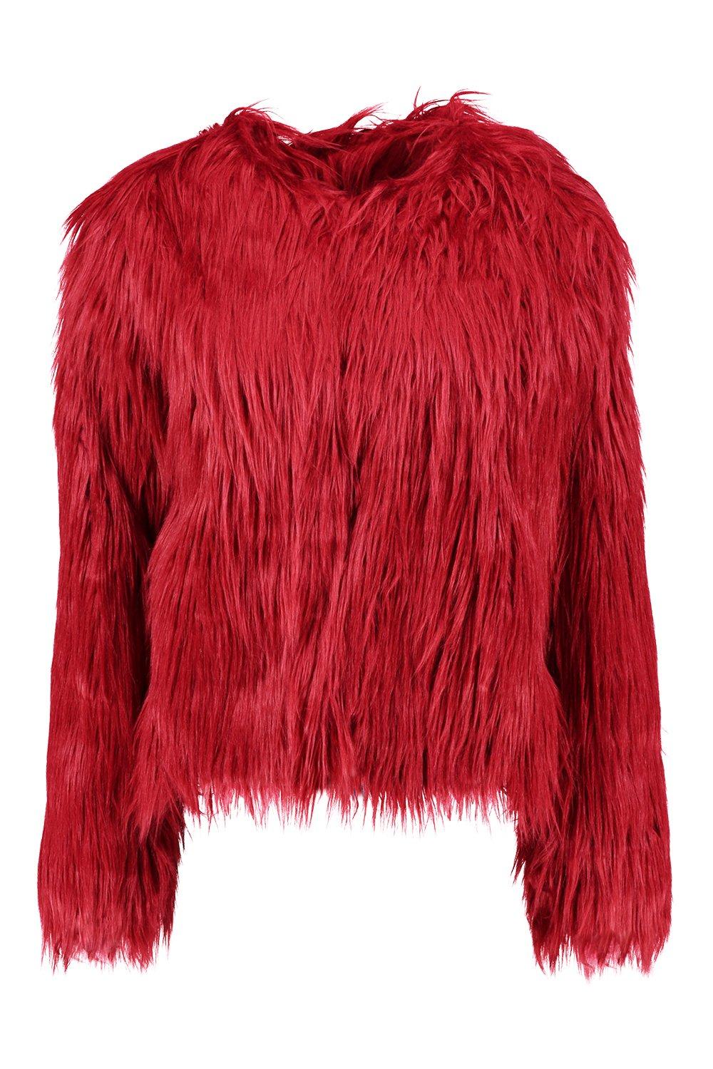 Shaggy Faux Fur Coat boohoo