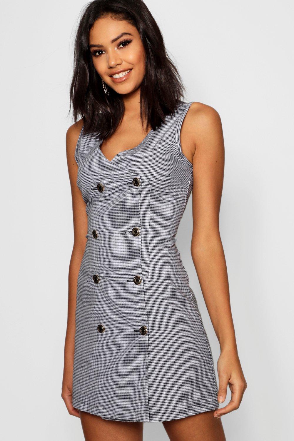 boohoo dogtooth dress