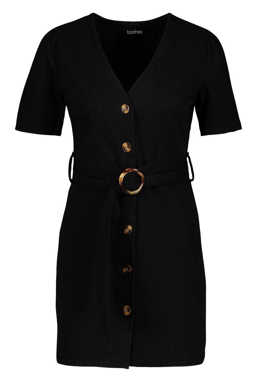 black horn button dress