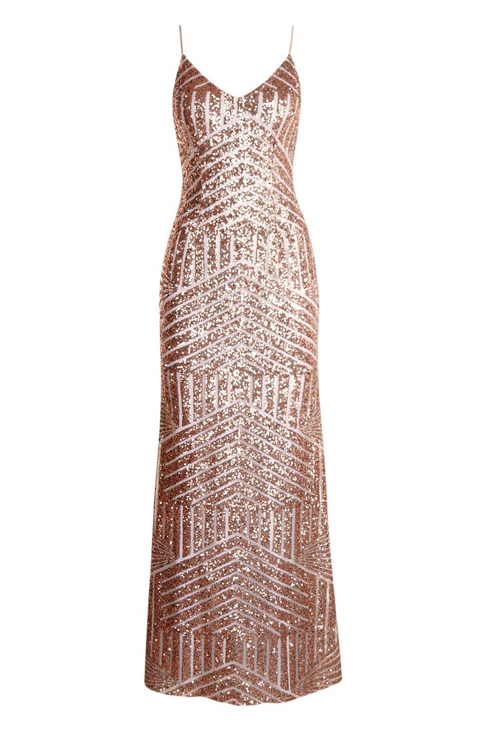 Rose gold hotsell dress boohoo