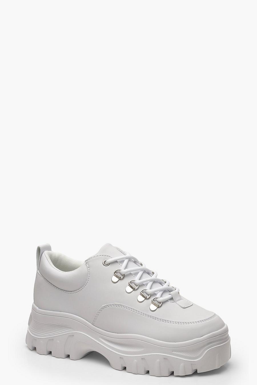 White Chunky Hiker Sneakers image number 1