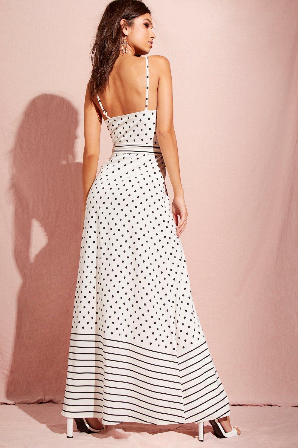 spots and stripes maxi dress