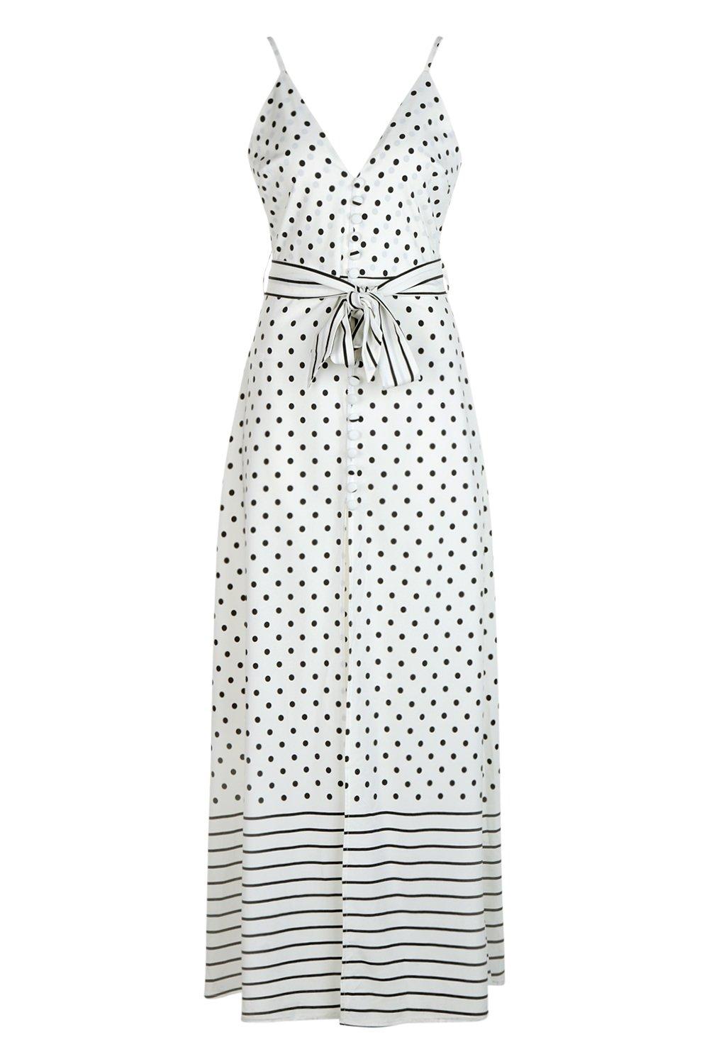 spots and stripes maxi dress