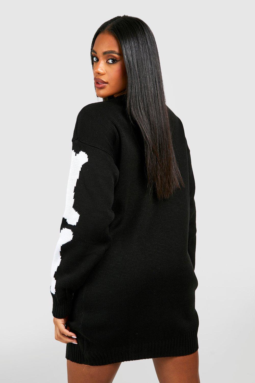 boohoo black jumper dress
