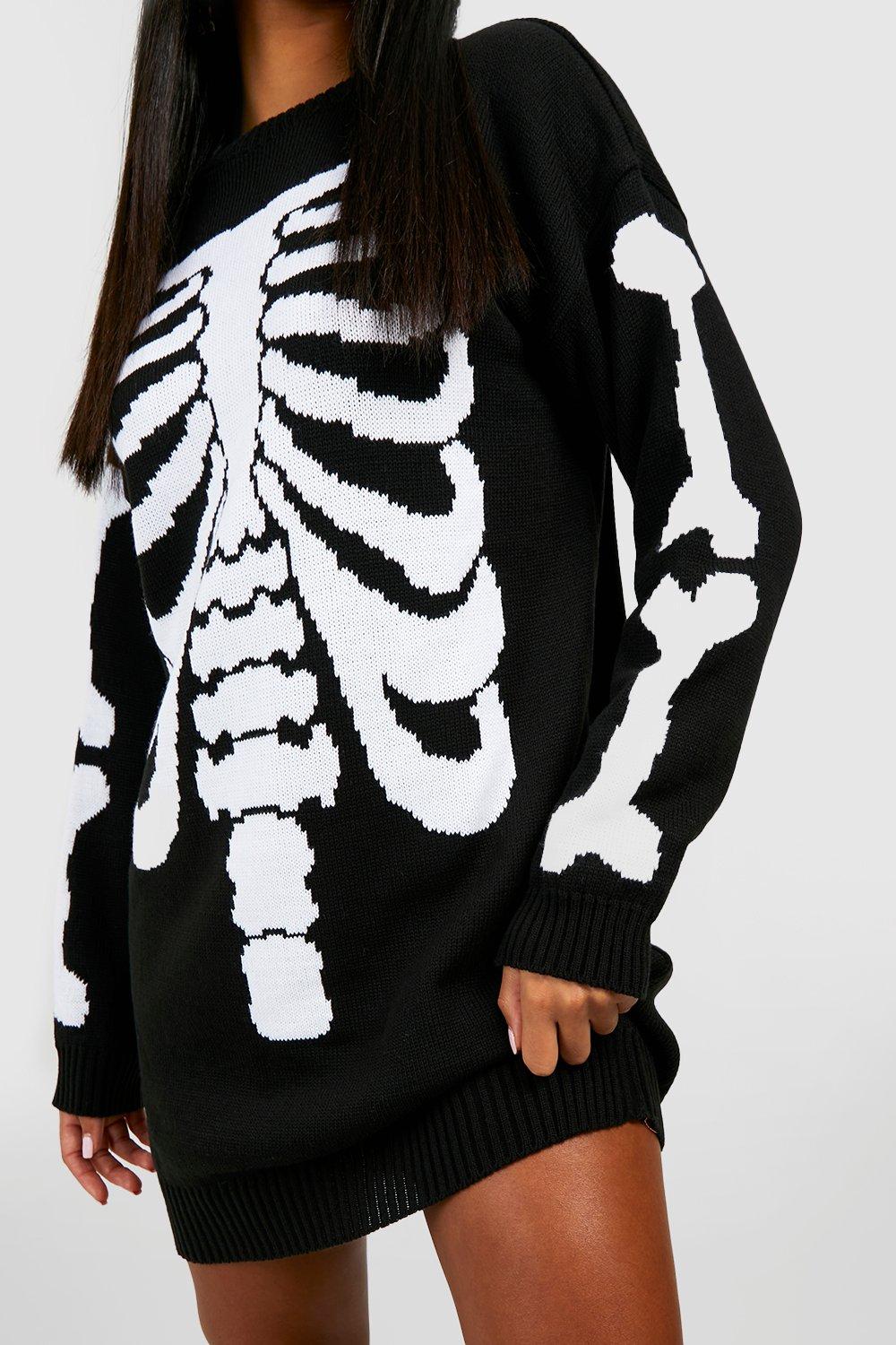 Halloween Skeleton Knitted Sweater Dress