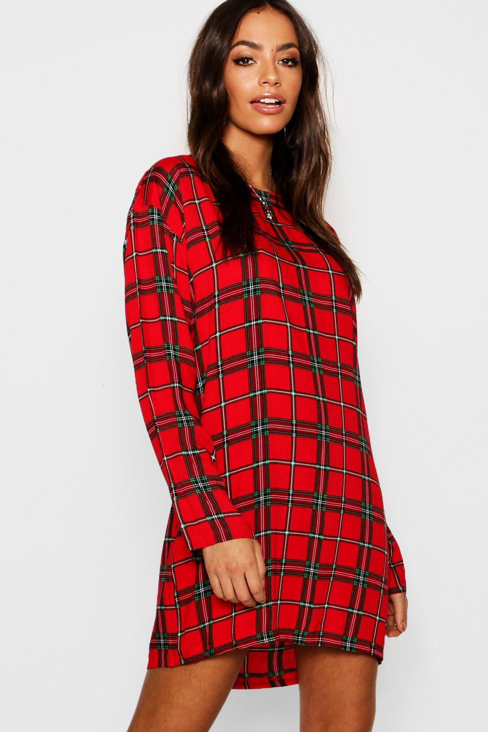 tartan shift dress