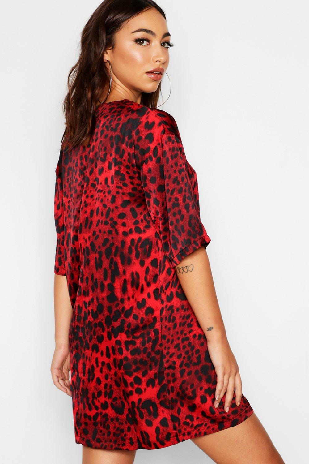 Robe discount leopard rouge