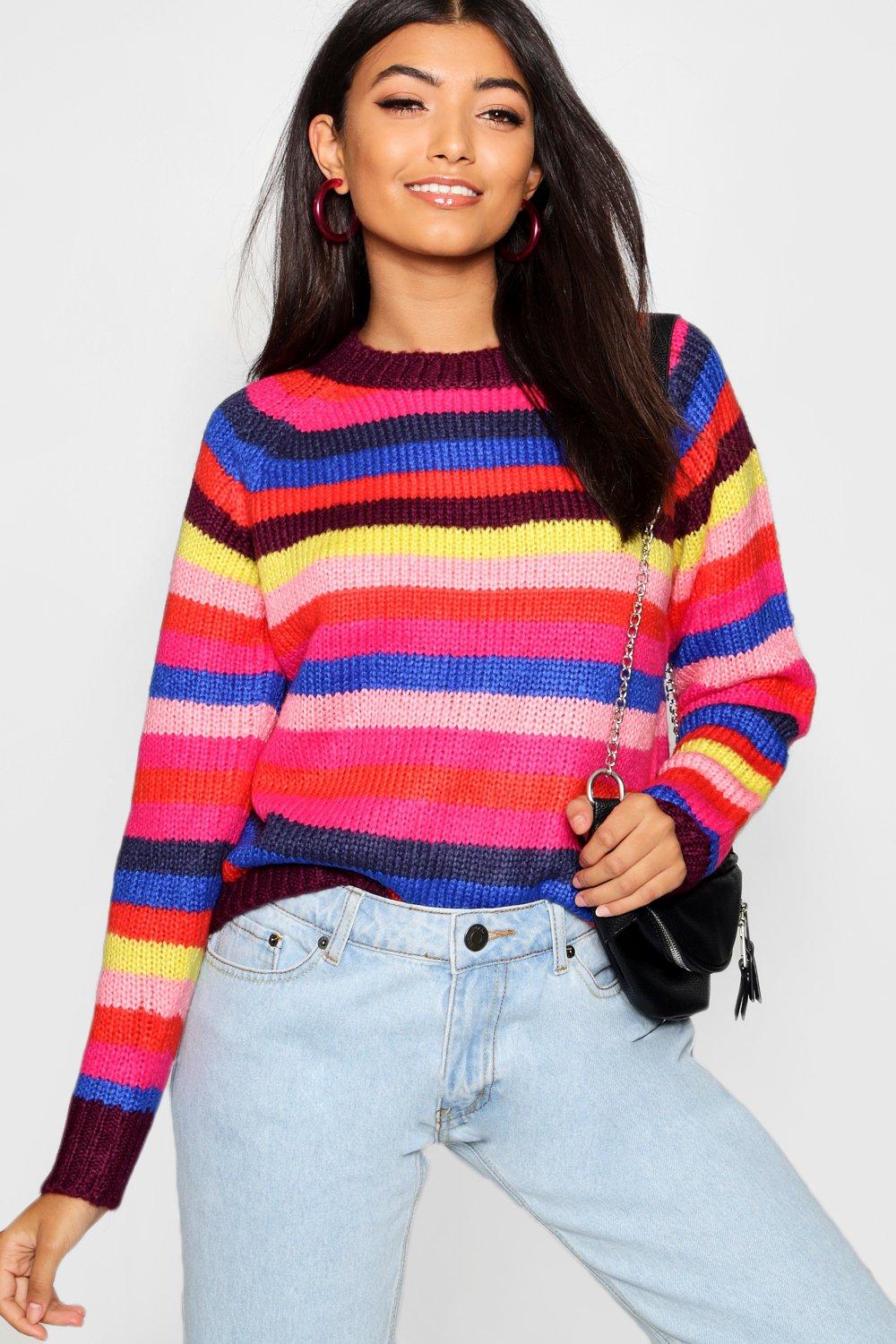 boohoo rainbow jumper