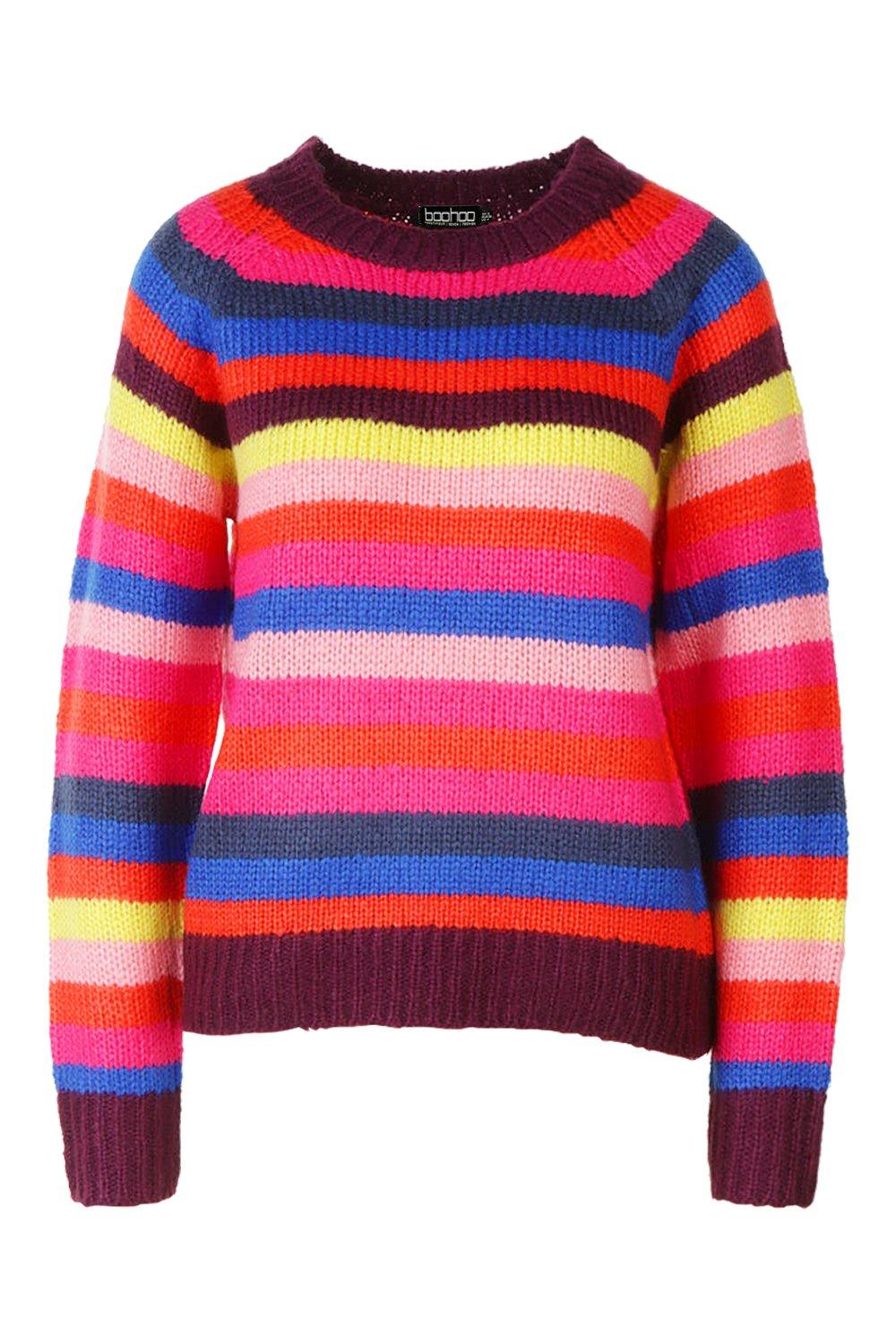 boohoo rainbow jumper