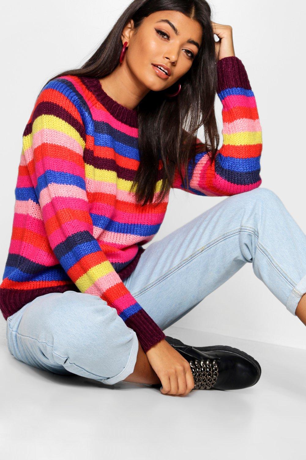 Boohoo rainbow clearance jumper