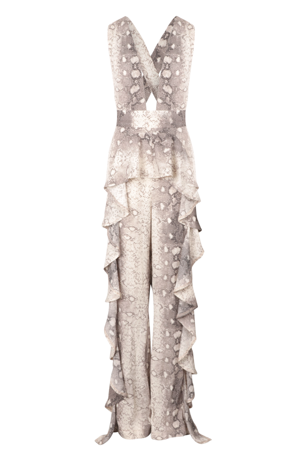 snakeskin pinafore dress