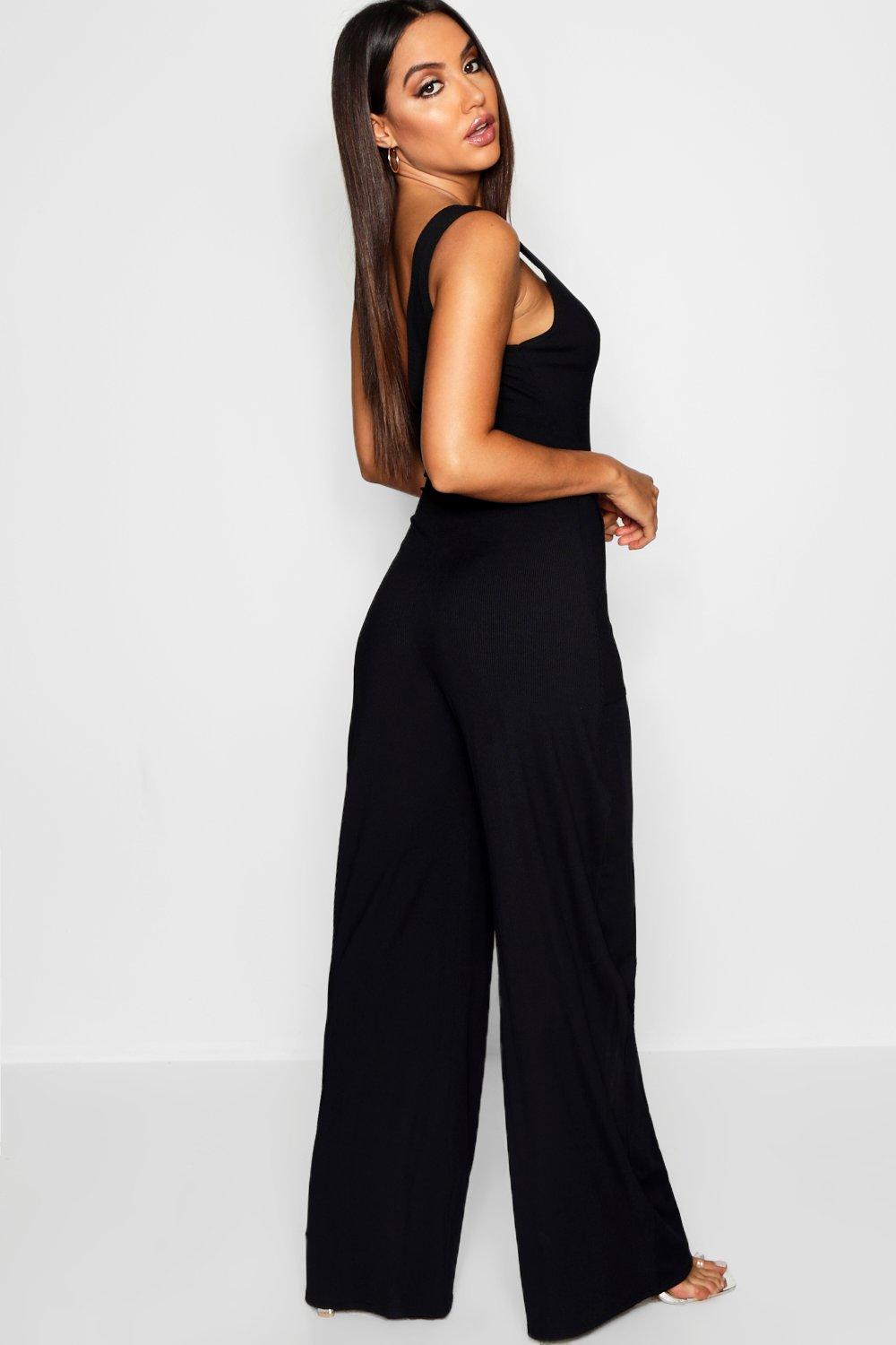 Crochet Mesh Stitch Ribbed Strappy Jumpsuit