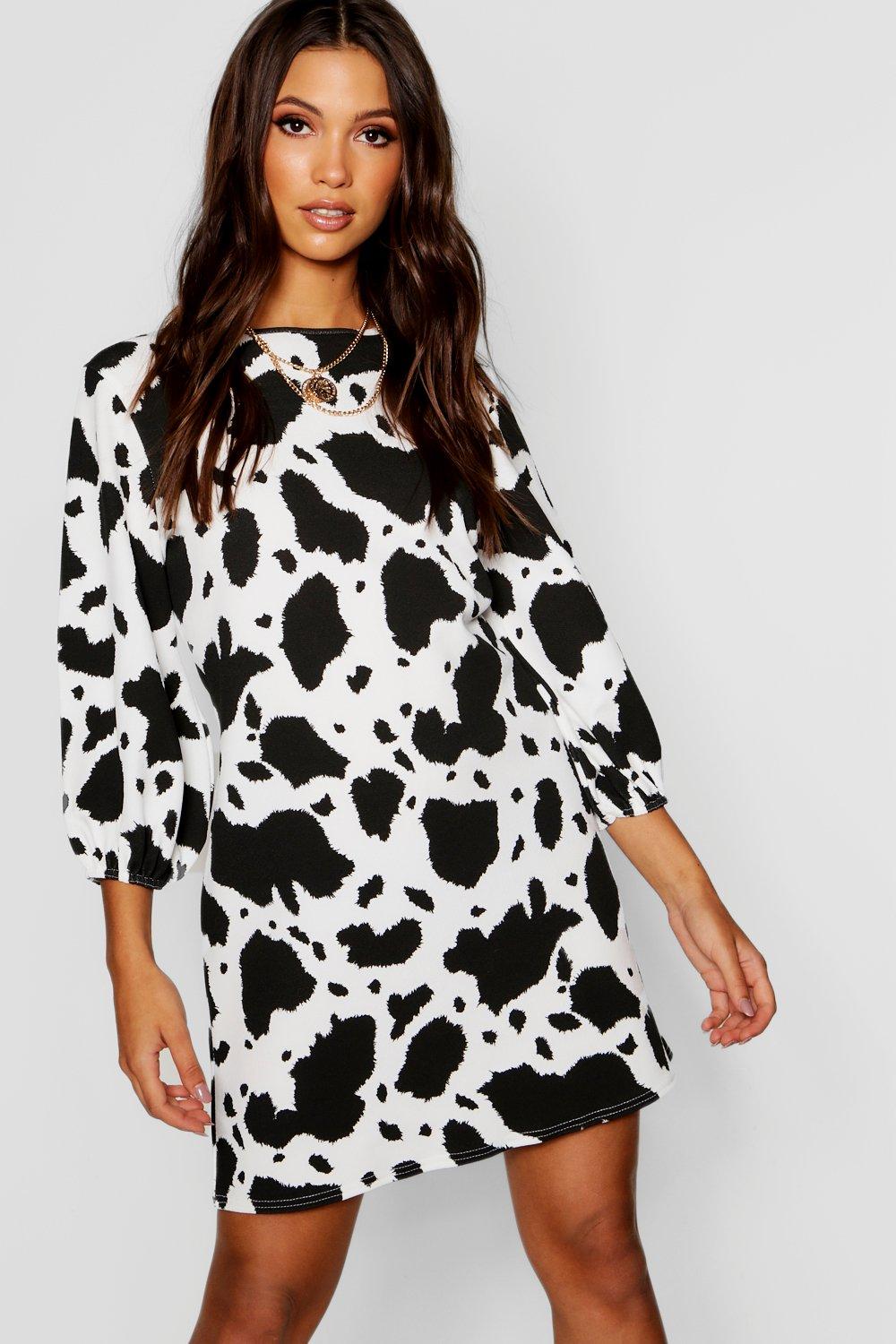 boohoo animal print shift dress