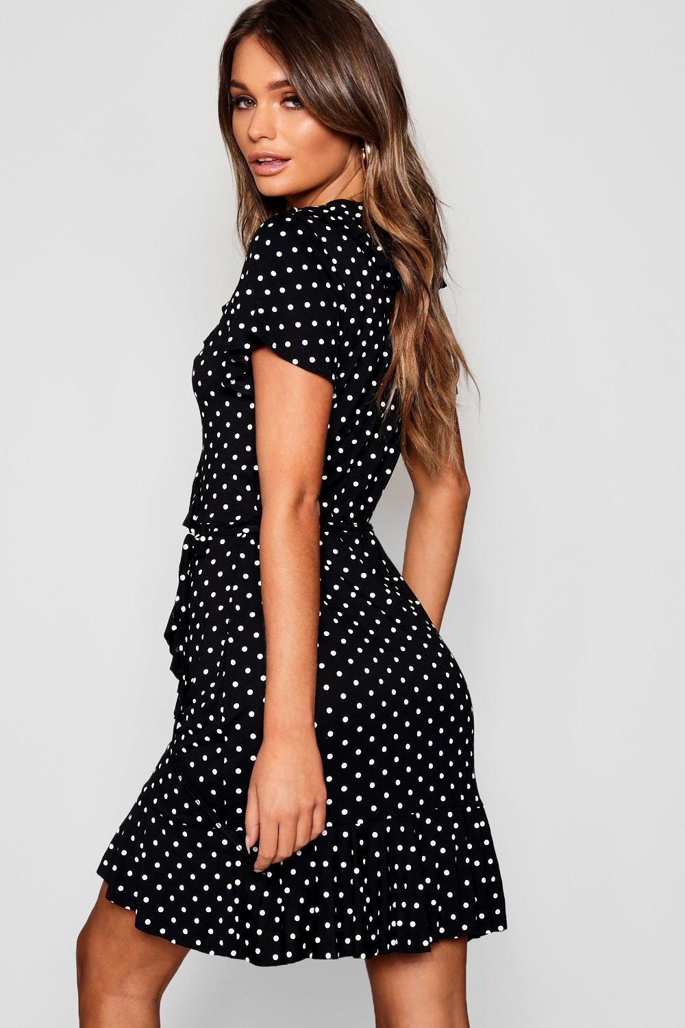 polka dot wrap around dress