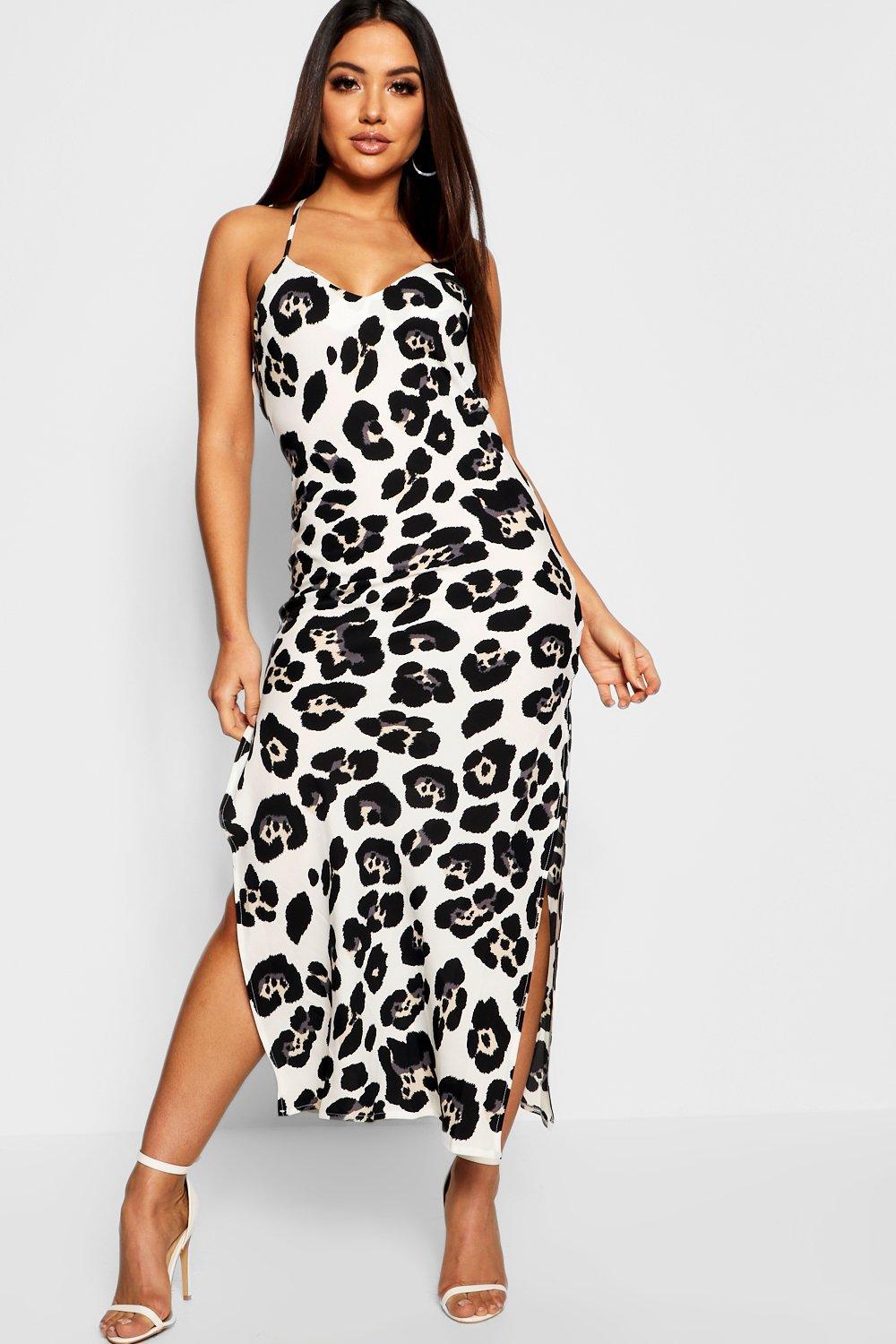 Women's Animal Print Cowl Back Slip Dress | Boohoo UK