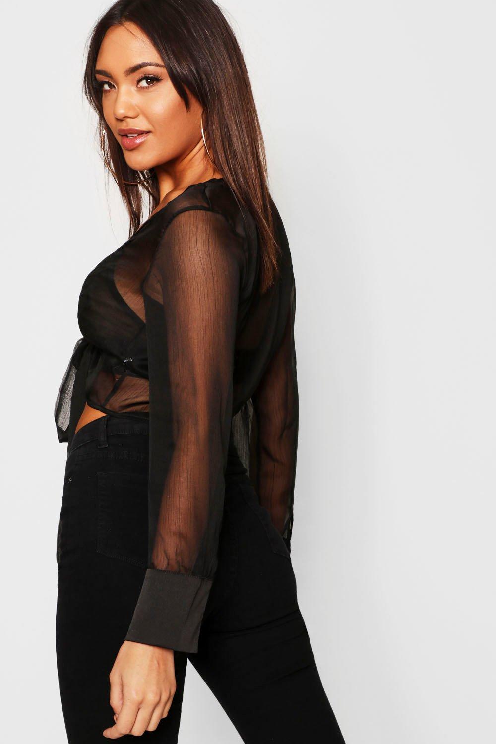 Sheer Wrap Shirt Final Sale, 59% OFF