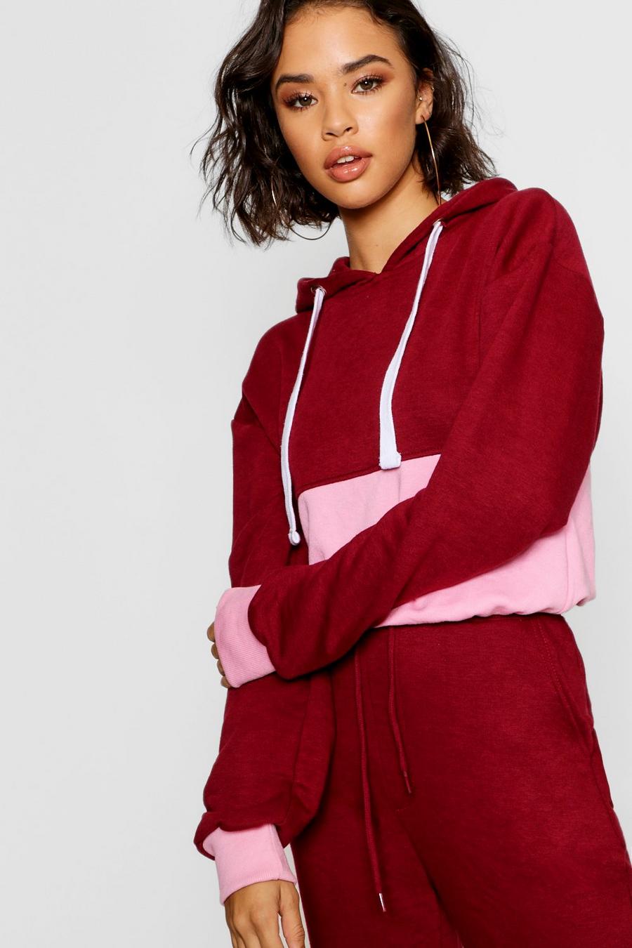 Berry Woman Colour Block Hoodie image number 1