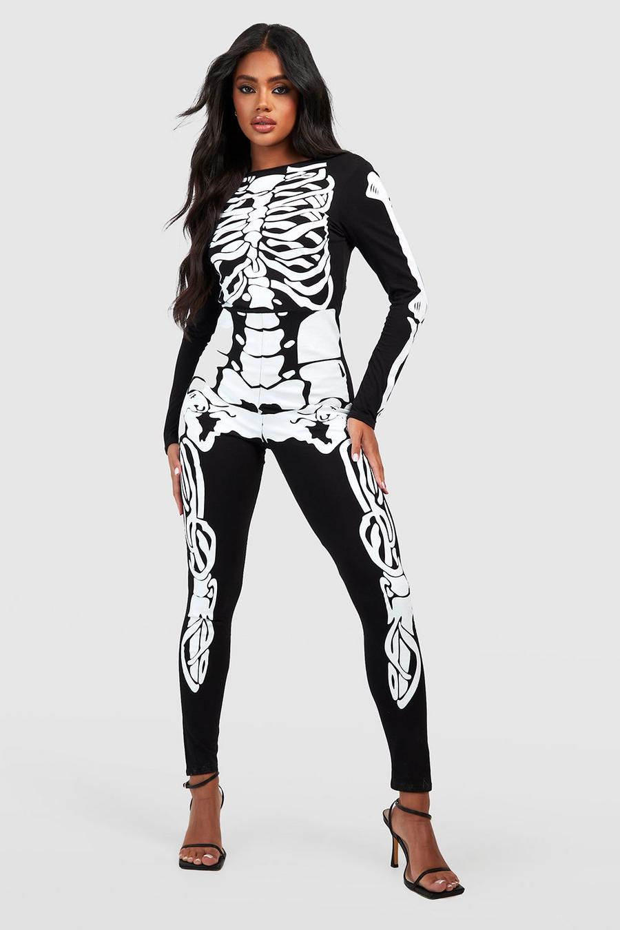 Black svart Halloween Jumpsuit med skelett image number 1