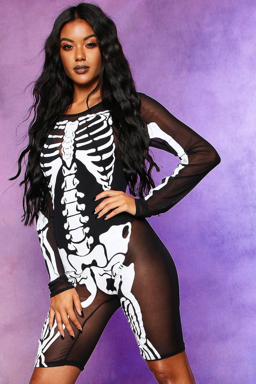 Halloween Skeleton Mesh Playsuit image number 1