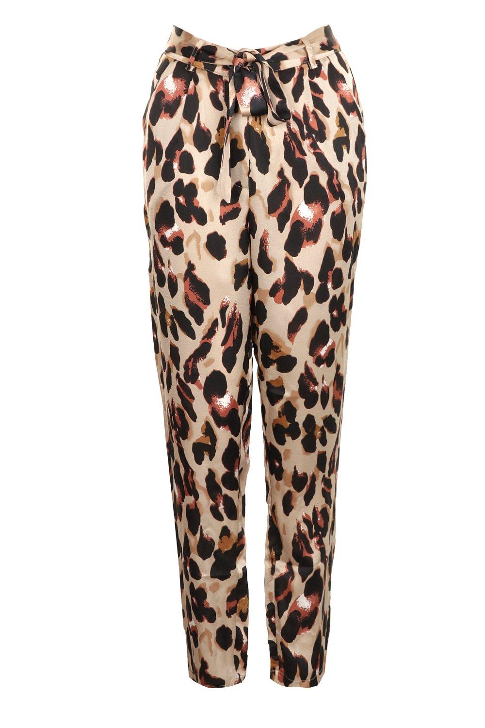 Boohoo leopard clearance trousers