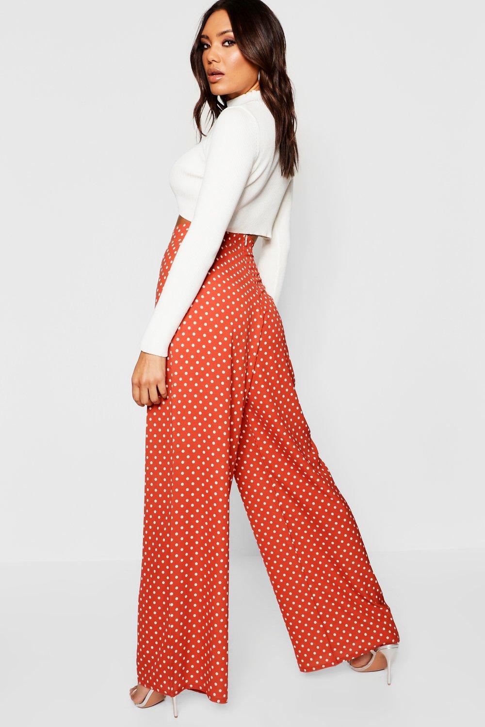 Boohoo polka dot on sale trousers