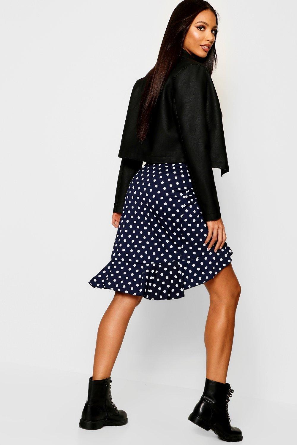 polka dot midi wrap skirt