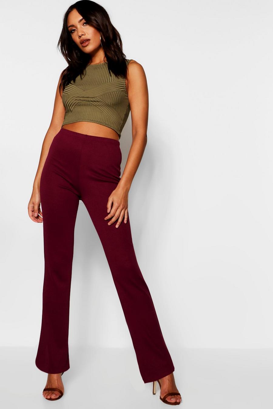 Wine Skinny Flared Trousers image number 1