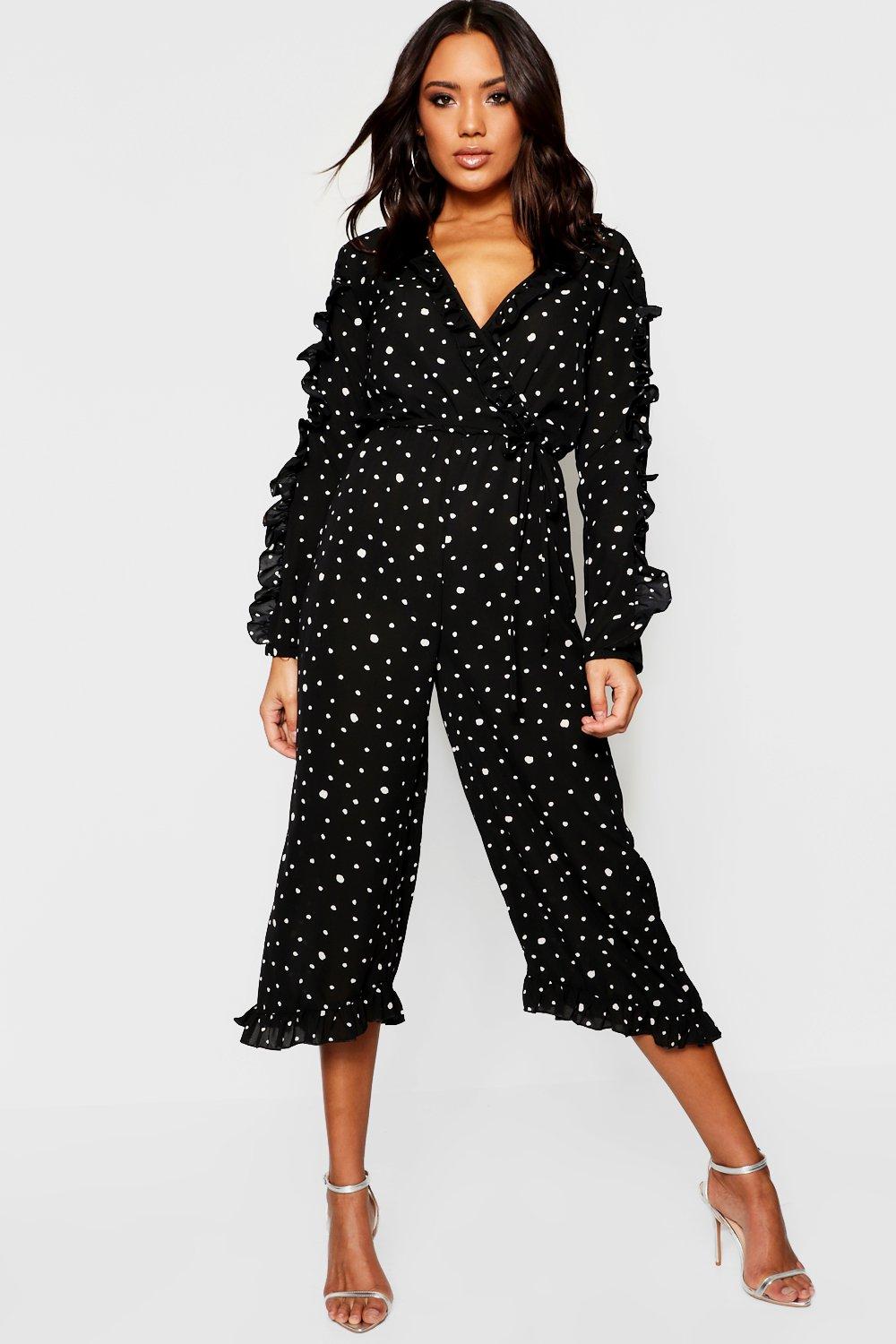 polka dot jumpsuit boohoo