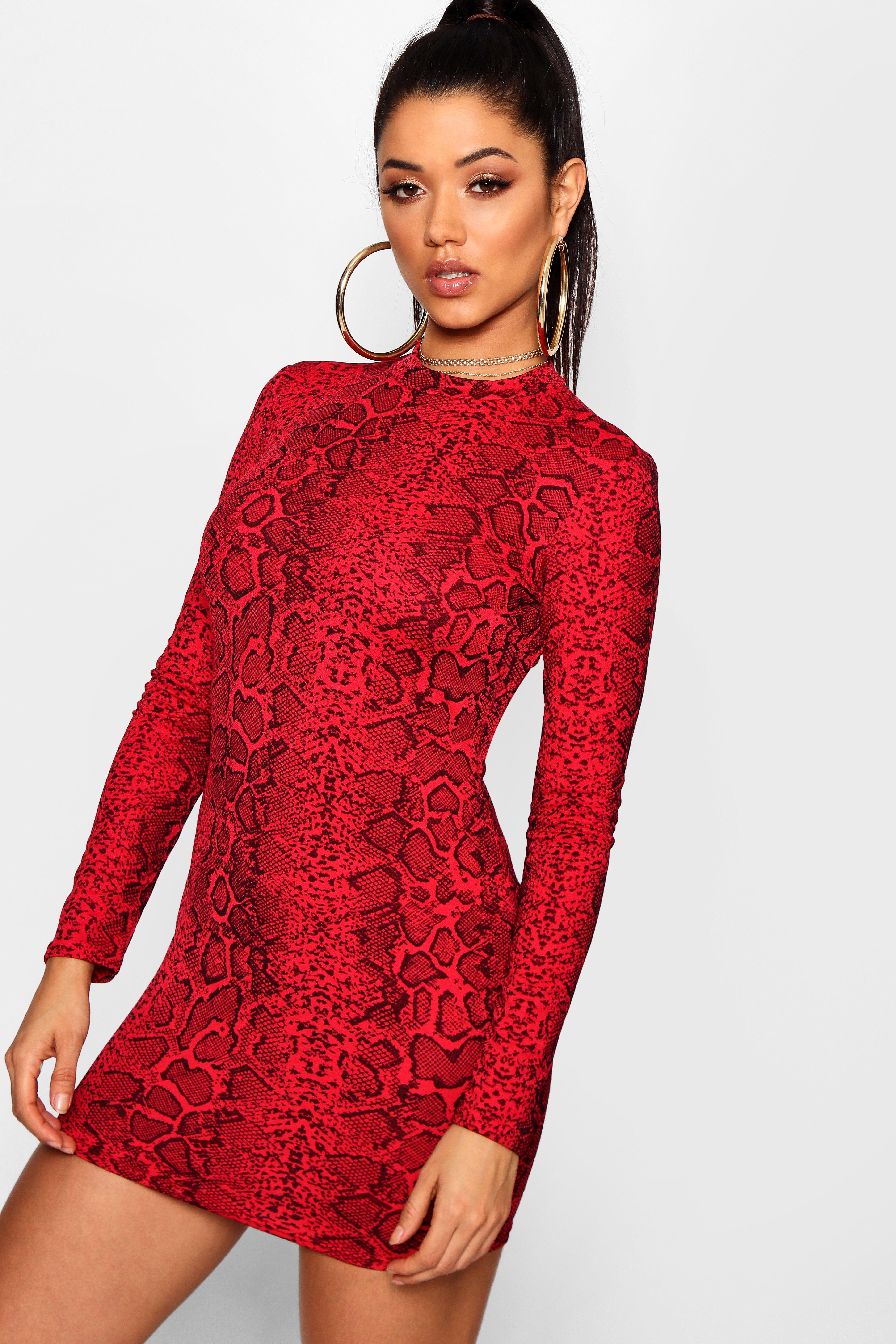 boohoo snake print dress