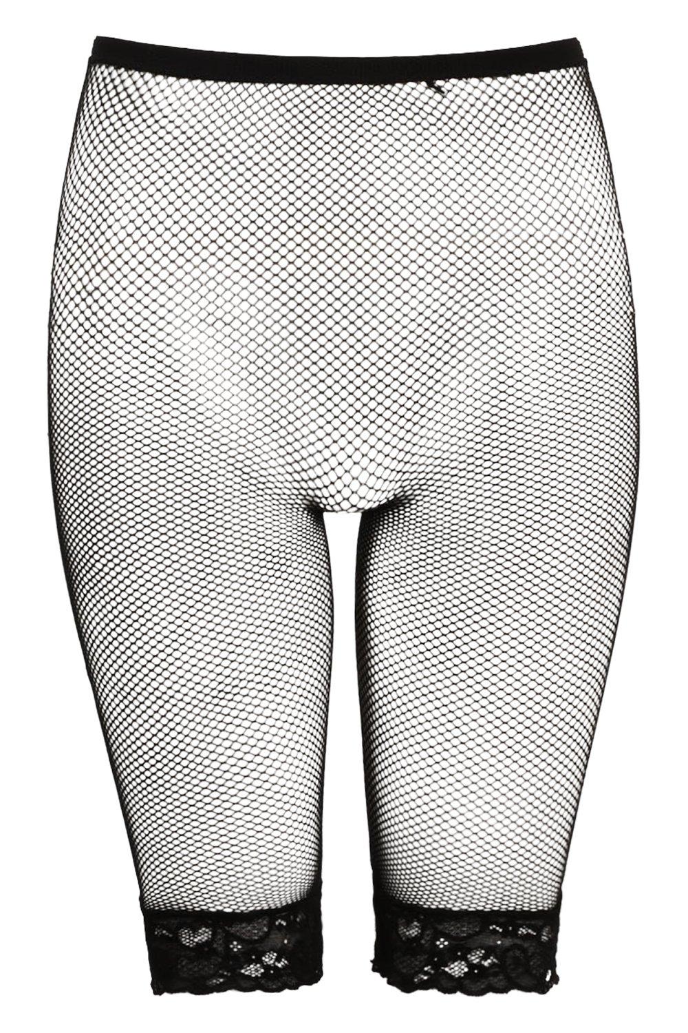 white lace trim cycling shorts