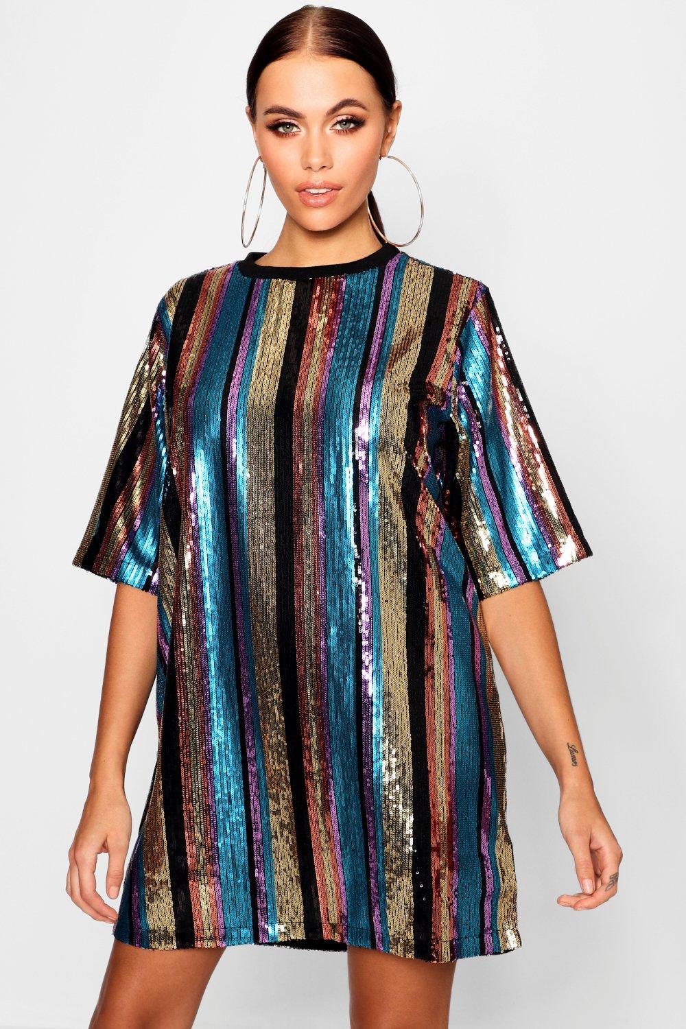 sequin oversized t shirt dress