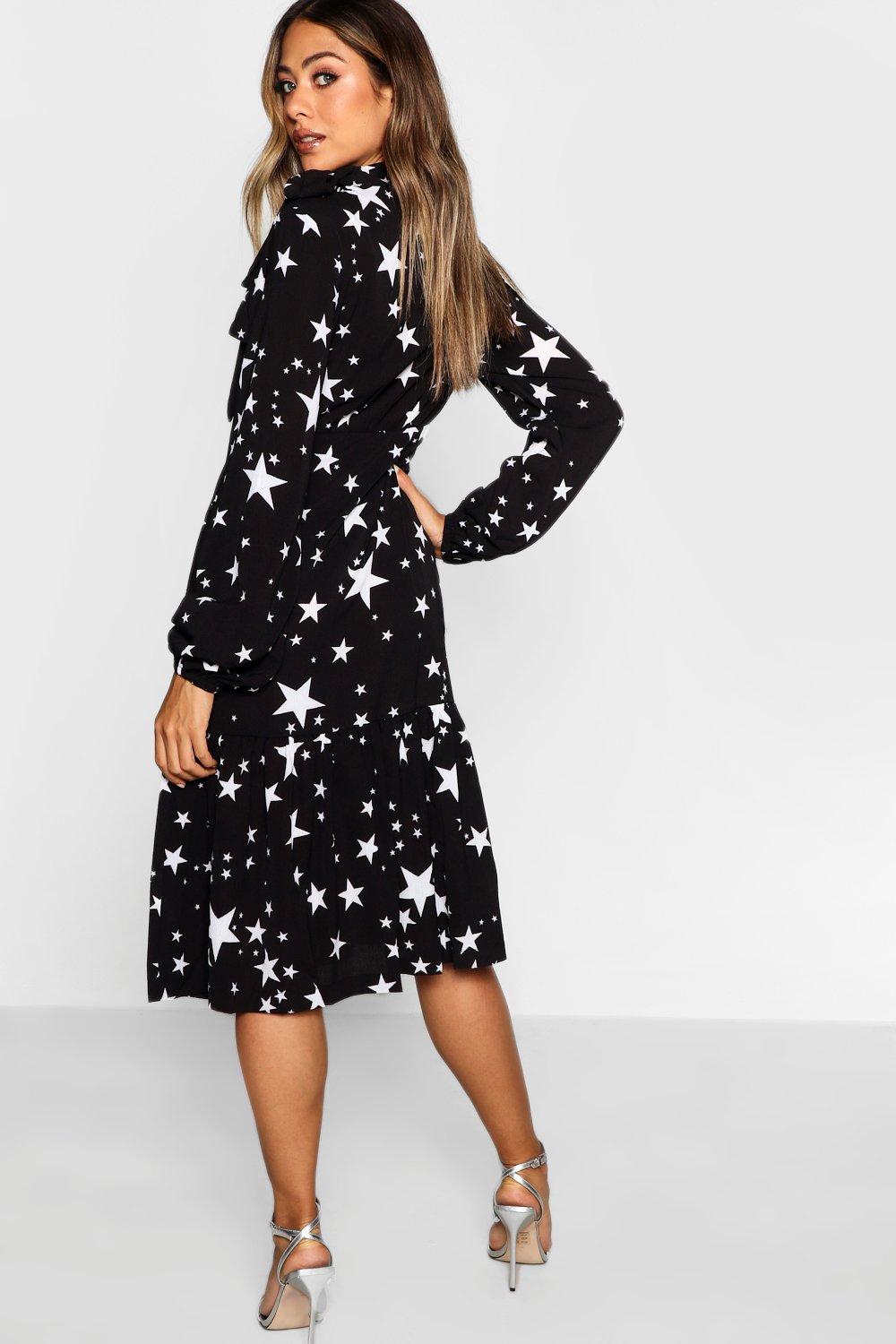 boohoo star print dress