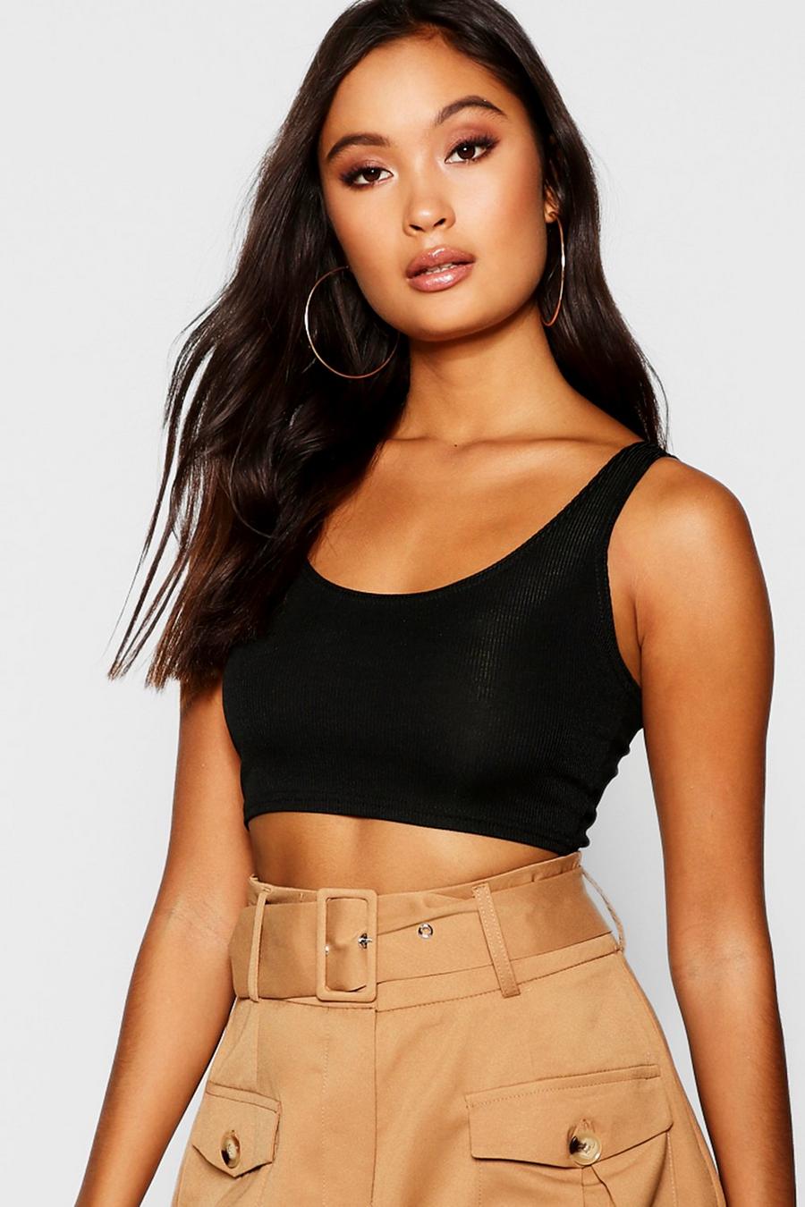 Rib Scoop Neck Bralet image number 1