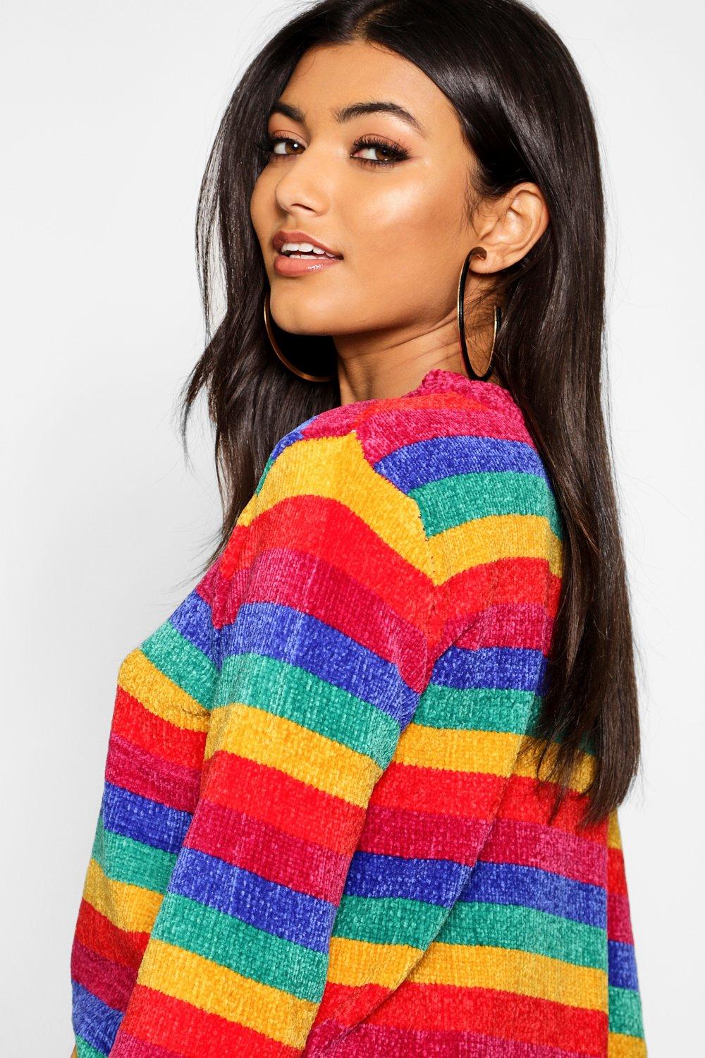 Rainbow Knitted Chenille Jumper