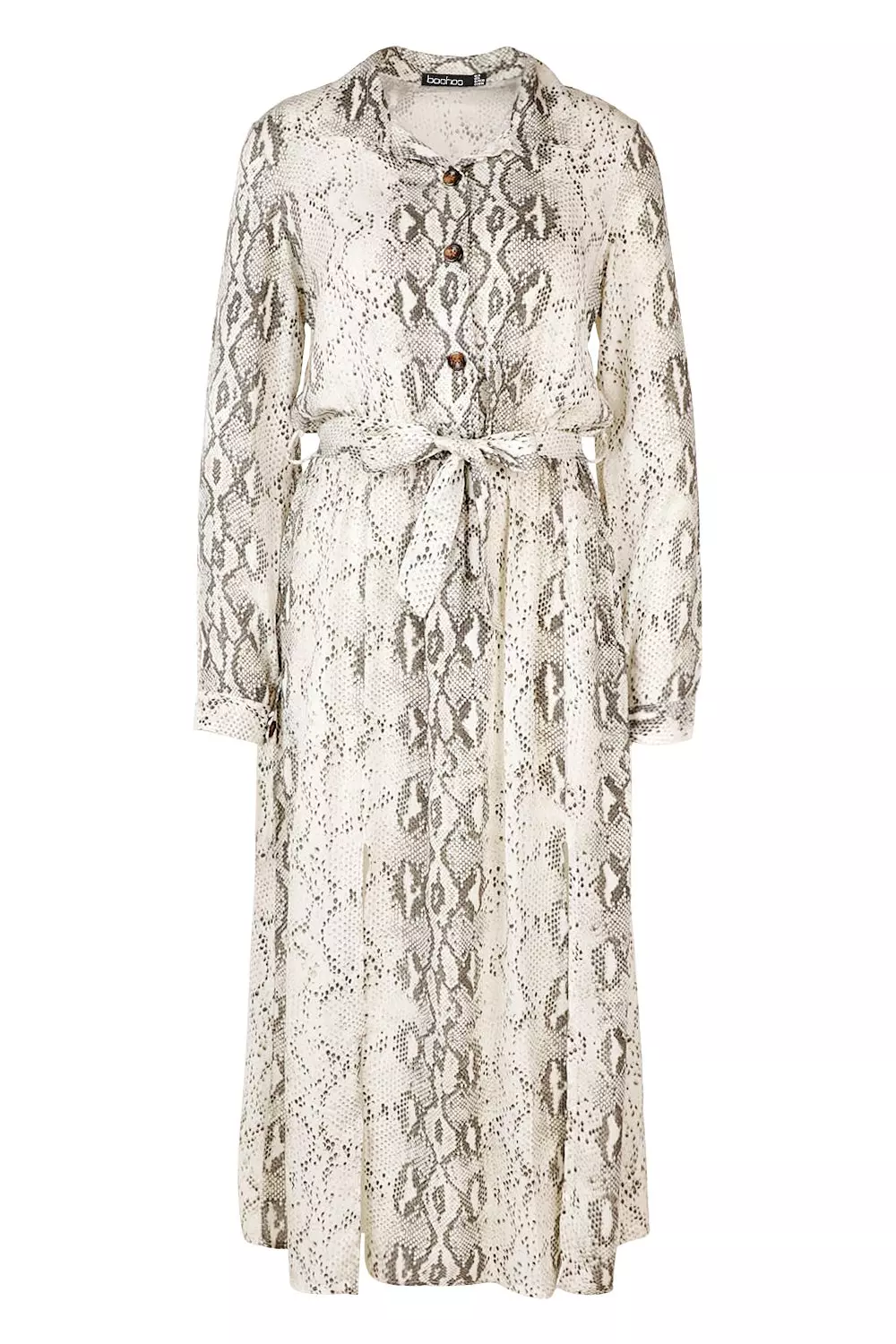 Snake tie belt split detail midi dress hot sale