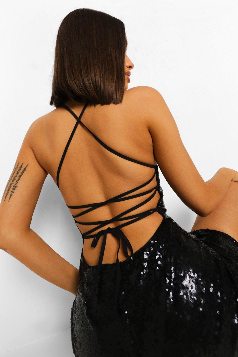 Strappy back bodycon dress on sale