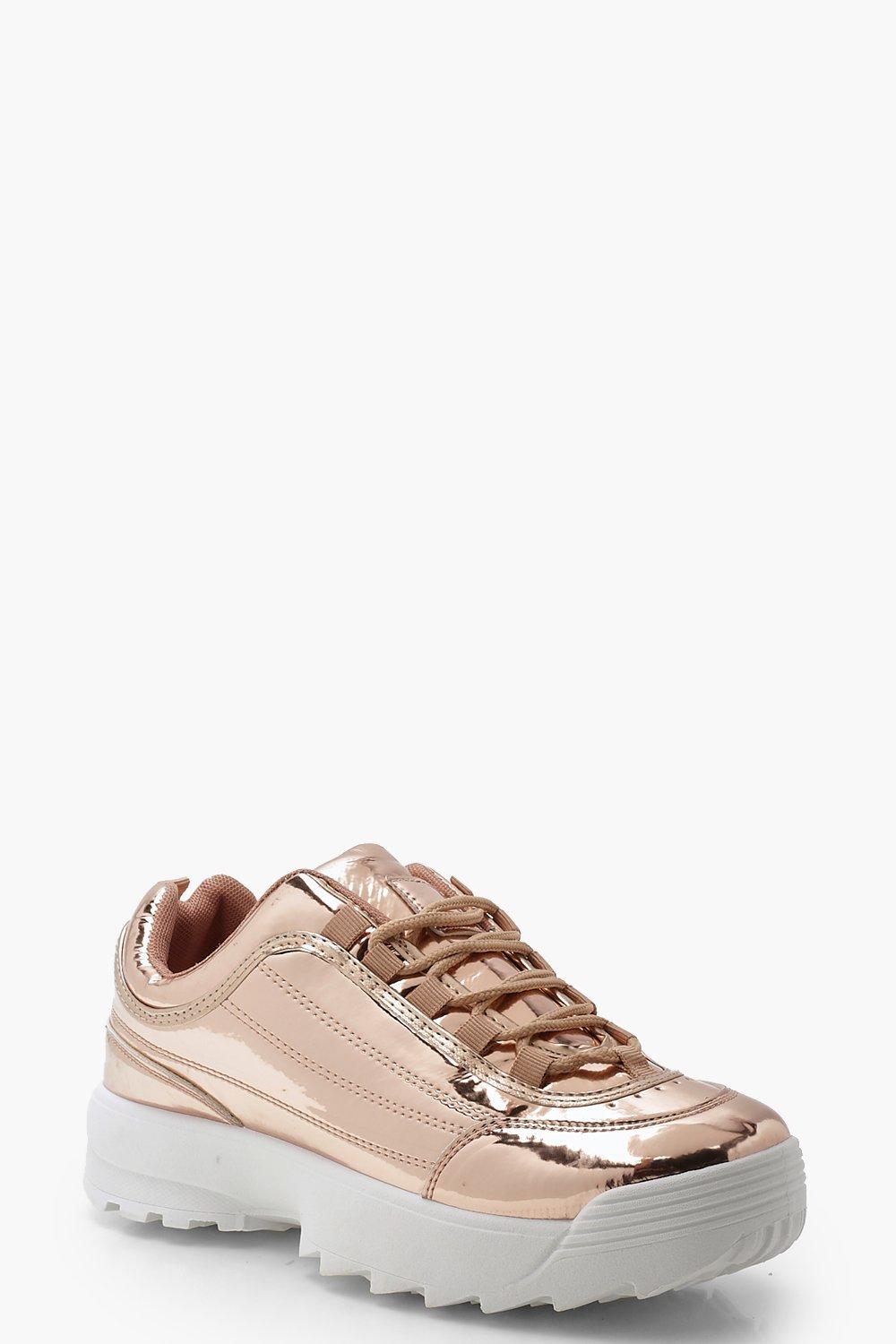 metallic chunky trainers