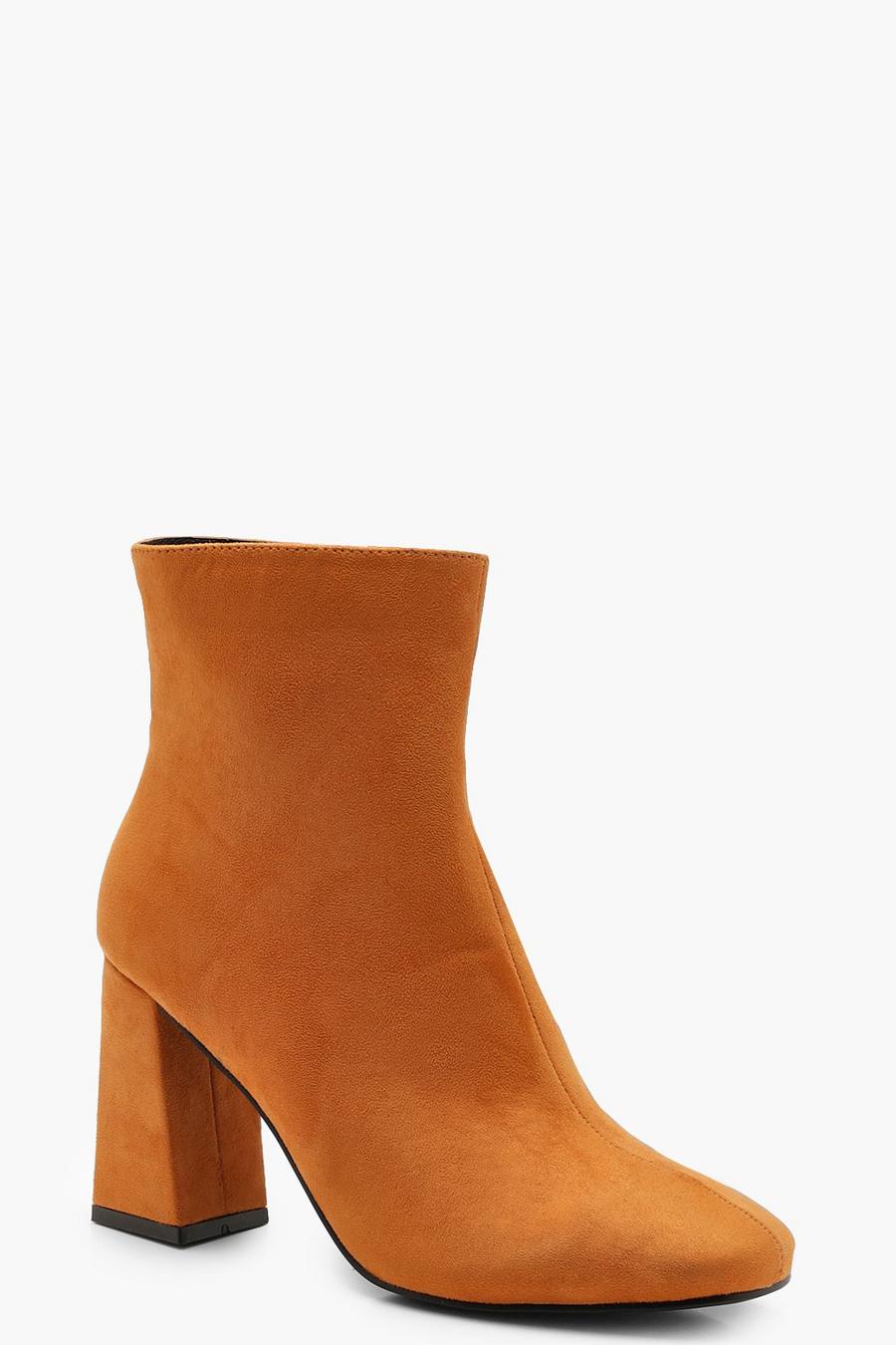 Mustard Square Toe Ankle Boots image number 1