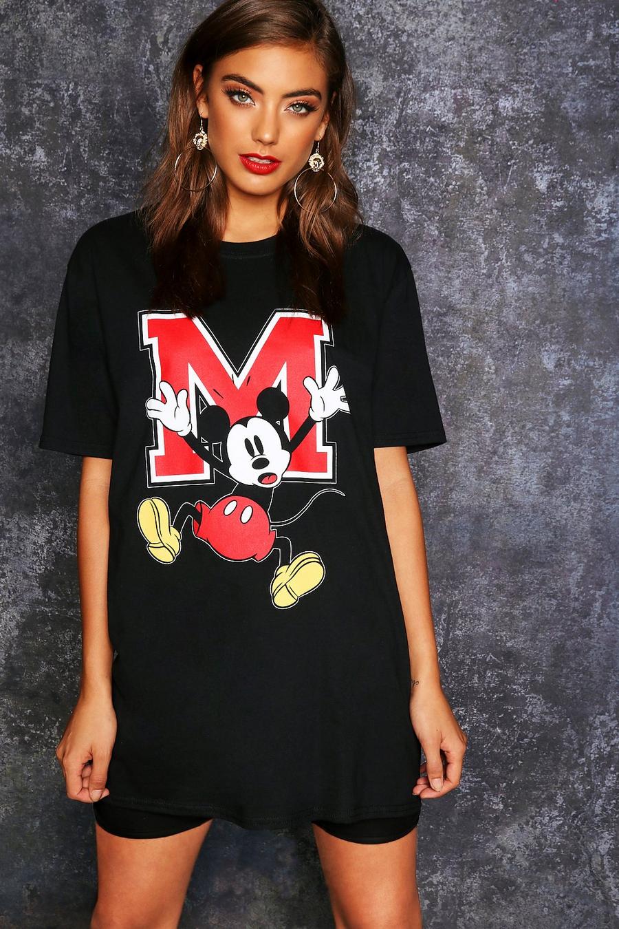 Black Disney Mickey Oversized Graphic T Shirt image number 1