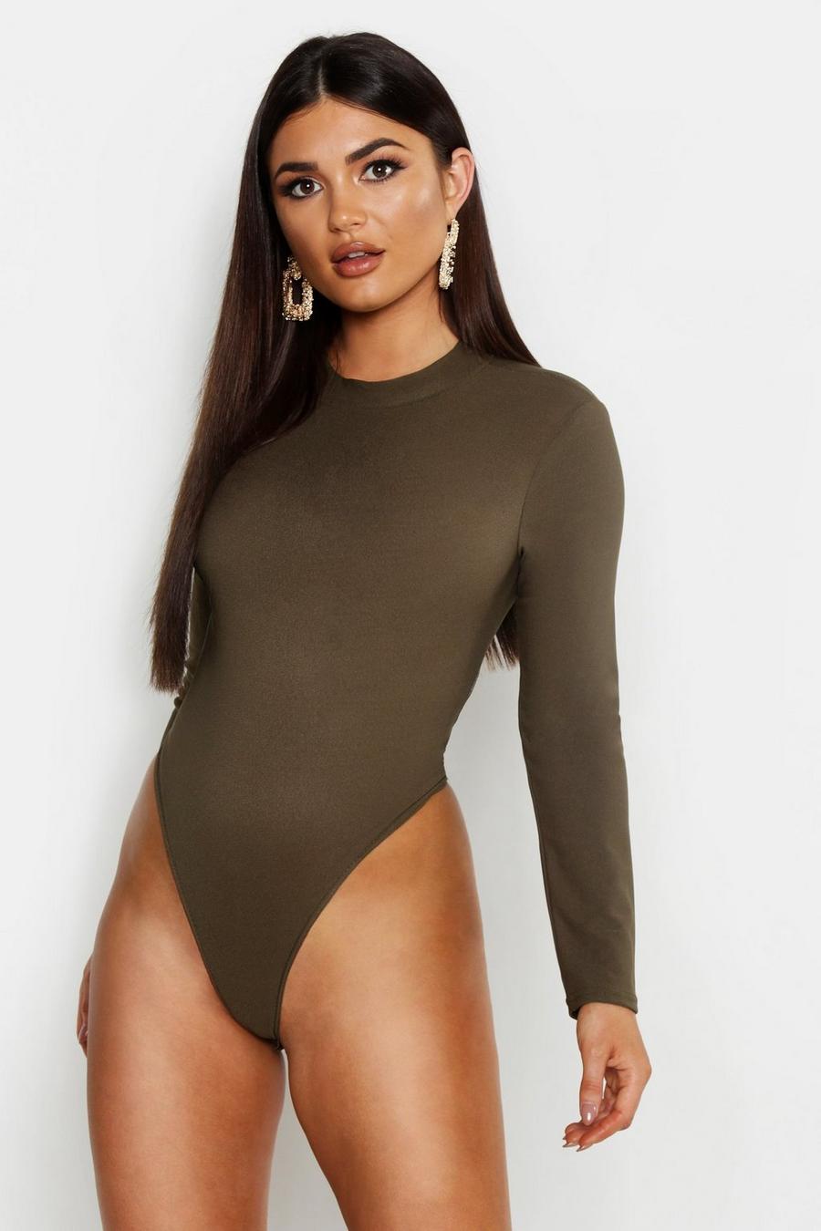 High Rise Long Sleeve Crepe Bodysuit image number 1