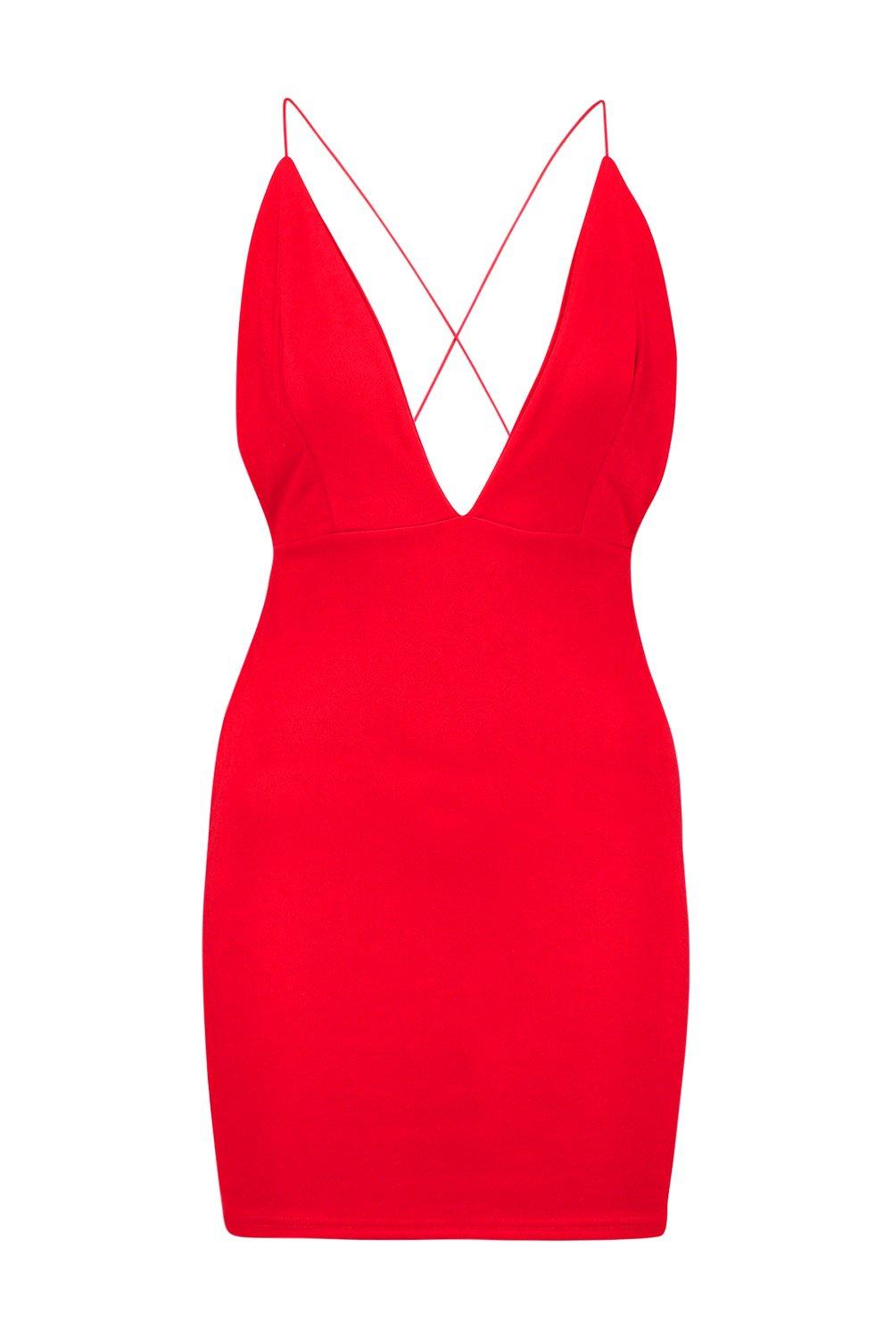 Extreme Plunge Neckline Bodycon Dress