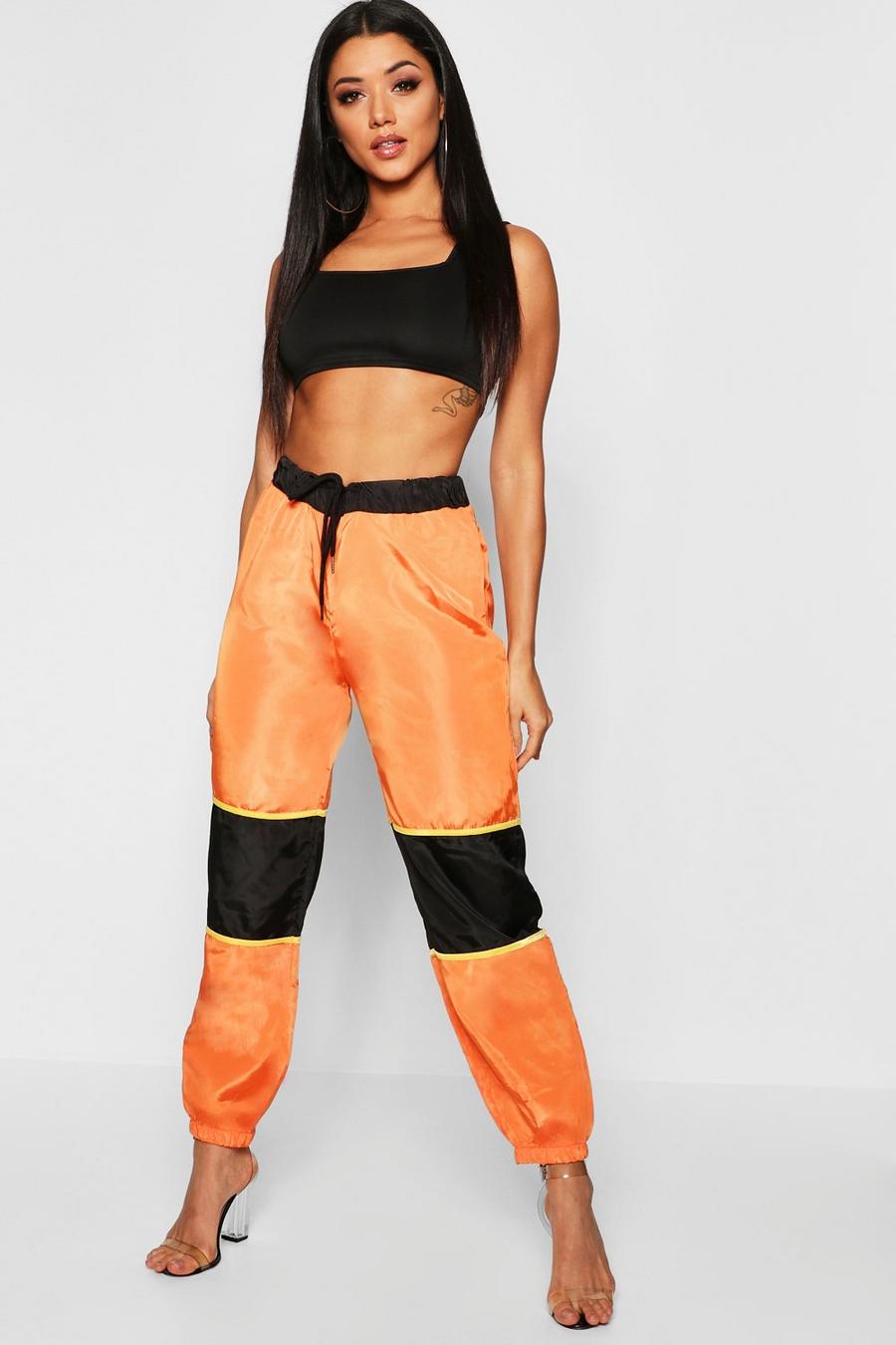 Pantalones cargo con pieza en contraste, Naranja image number 1