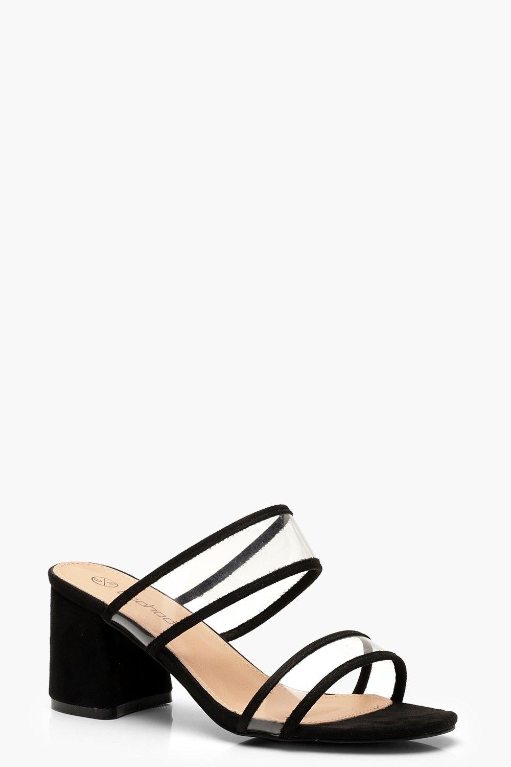 wide fit block heel mules