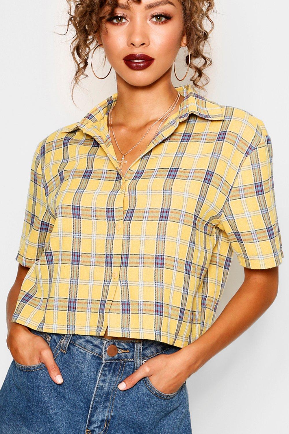 Cropped Check Shirt | boohoo