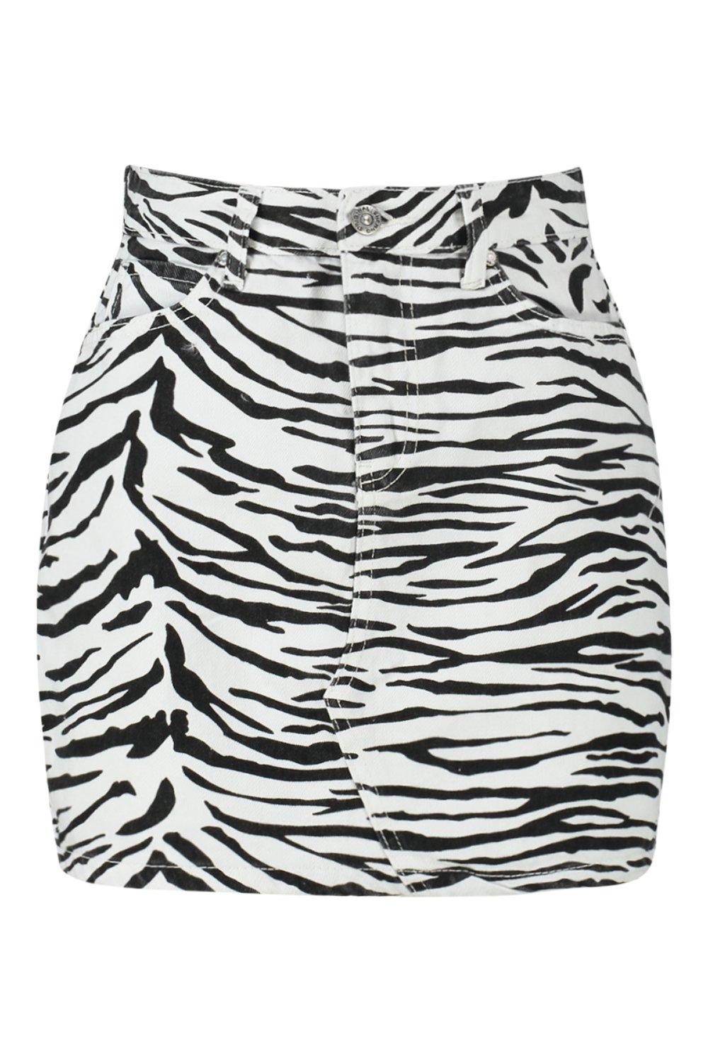 Jean zebra skirt sale