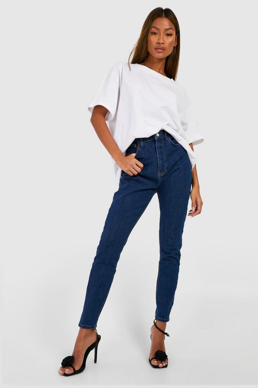 Indigo bleu Mid Rise Booty Shaping Skinny Jeans image number 1