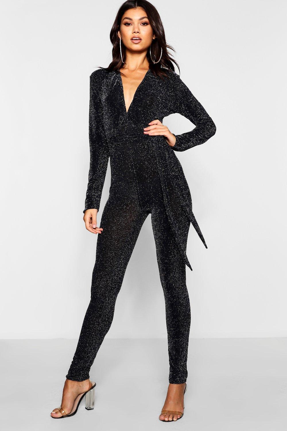 boohoo glitter jumpsuit