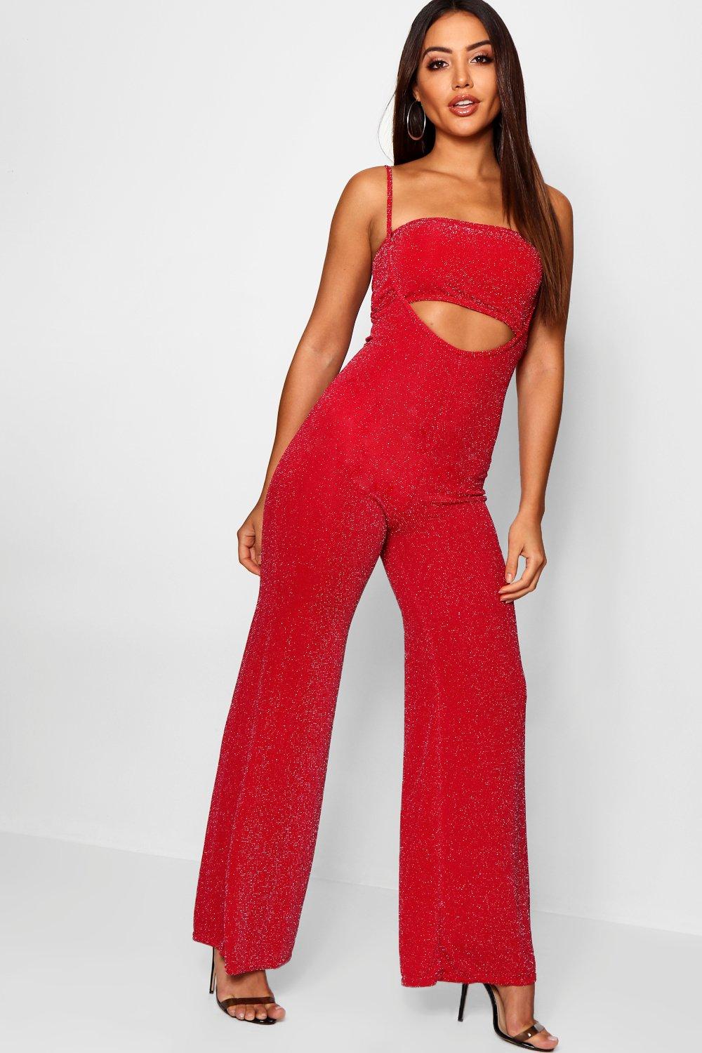 glitter bandeau jumpsuit