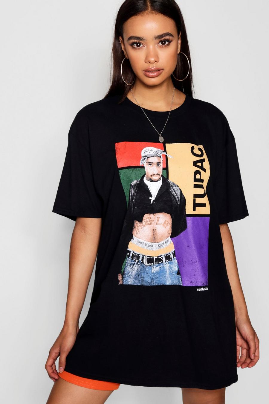 Tupac Print Oversized T-Shirt Dress image number 1
